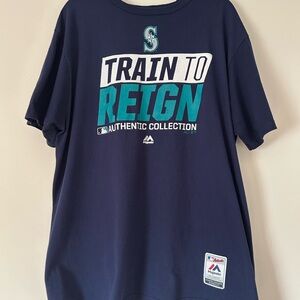 Majestic Navy Blue Authentic Collection Seattle Mariners Shirt
